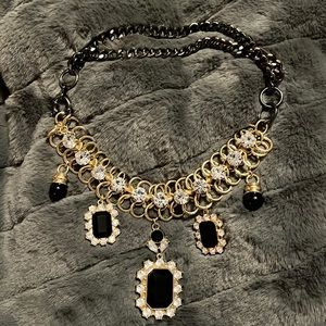 Black and gold statement necklace